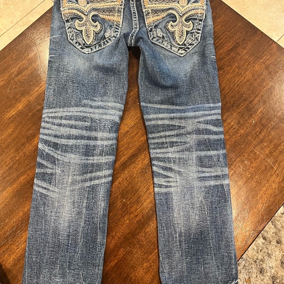 Men Rock Revival Kayden Slim Straight Jeans 25x27 fit boys sz 14 - Picture 7 of 9